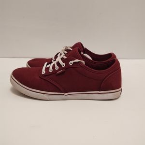 Vans Authentic Womens sz 7 dark red Lo Pro Canvas Lace Up Skate Sneakers Shoes